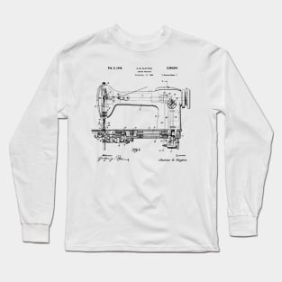 Sewing machine Patent, sewing lover gift idea, sewing machine present Long Sleeve T-Shirt